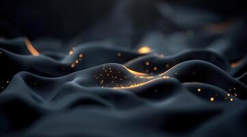 Abstract dark fabric with glowing particles photo