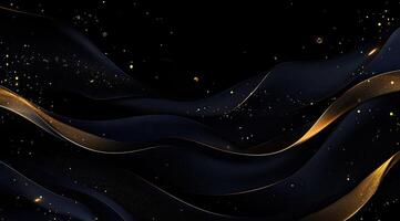 Luxurious dark navy and gold abstract background photo