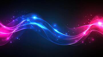 Abstract glowing waves of vibrant light photo