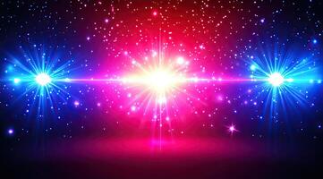 Dynamic stage lights, vibrant colors, festive glow photo