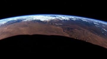 Earth's curvature, shadow, and lights photo