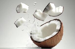 Fresh Coconut Cubes in Action photo