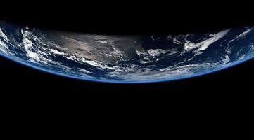 Earth's curvature from space, showing atmospheric patterns photo