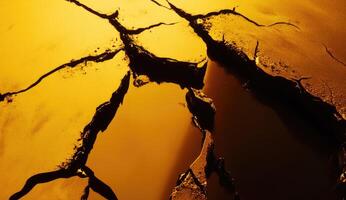 Cracked golden surface photo