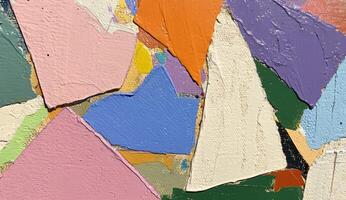 Abstract collage of vibrant, textured shapes photo
