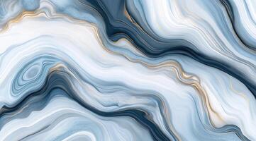 Abstract marble design with flowing lines of blue, white, and gold photo