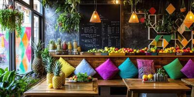 Vibrant Juice Bar with Fresh Produce photo