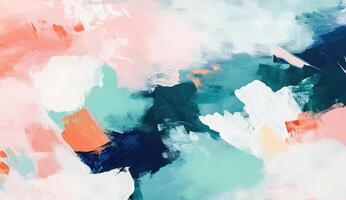 Abstract painted canvas with soft color blends photo