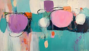 Abstract canvas with vibrant colors and shapes photo