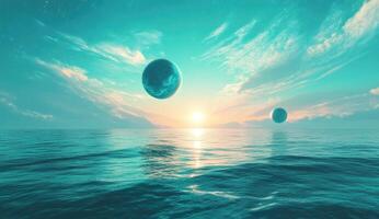 Peaceful alien seascape photo