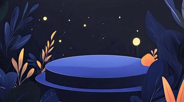 Nighttime floral podium display photo