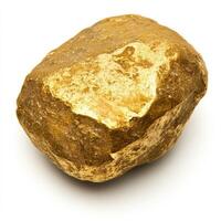 Raw gold nugget. Irregular, golden shape photo