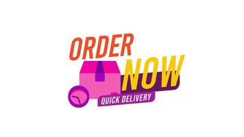 Order Now Icon 2D Animation on Green Screen, Perfect for E-commerce, Online Sale, Call to Action Button Animation in 4K Resolution video