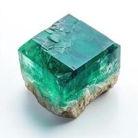 Emerald-green, square crystal photo