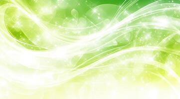 Soft, flowing light trails in a gentle, vibrant green and yellow color scheme photo