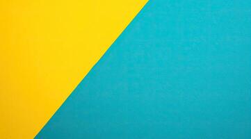 Vibrant yellow and turquoise diagonal split photo