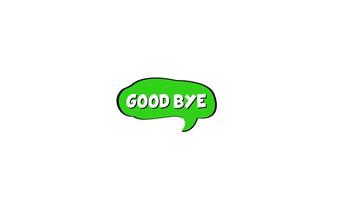 2D Animation of Goodbye Comic Text in a Speech Bubble, Pop Art Style Visual on White Background, Perfect for Fun and Expressive Content in 4K Resolution video