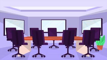 Meeting Room with Chairs and Table 2D Animation, Office Interior Explainer Scene in Clean and Professional Style in 4K video
