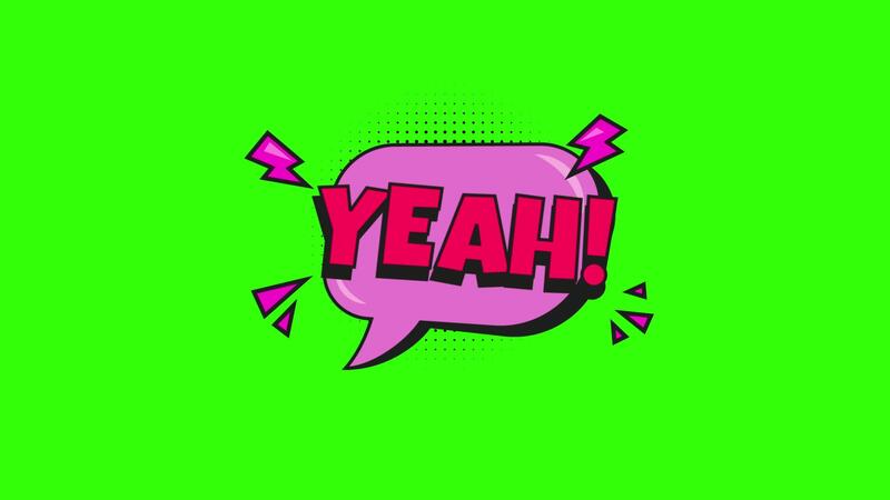 YEAH Text Comic Style Pop Up 2D Animation on Green Screen Background with Bold and Fun Expression in 4K Resolution 66541783 Stock Video at Vecteezy