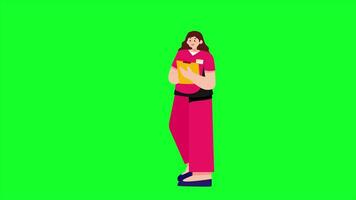Woman Standing with Prescription Board, 2D Explainer Animation on Green Screen in 4K Resolution video