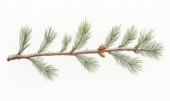 Detailed illustration of a conifer branch photo