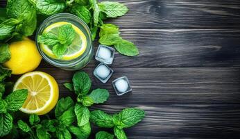 Refreshing summer beverage ingredients photo