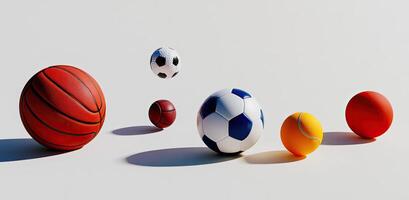 A group of different colored balls are shown photo