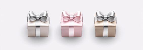 Three Gift Boxes with Ribbons photo