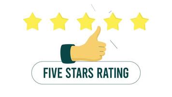 Customer Giving Five-Star Rating to Your Business 2D Explainer Animation for Reviews, Feedback, and Customer Satisfaction Visuals in 4K Resolution video