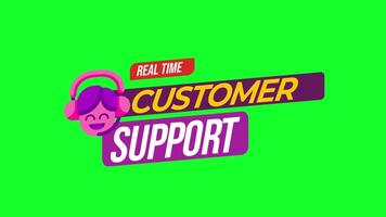 Customer Support Icon 2D Animation on Green Screen Background, Perfect for Service and Helpdesk Visuals in Crisp 4K Resolution video