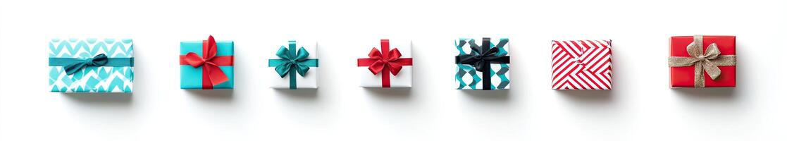 Row of Gift Boxes photo