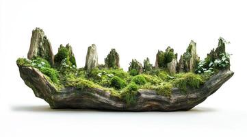 Miniature forest on driftwood photo