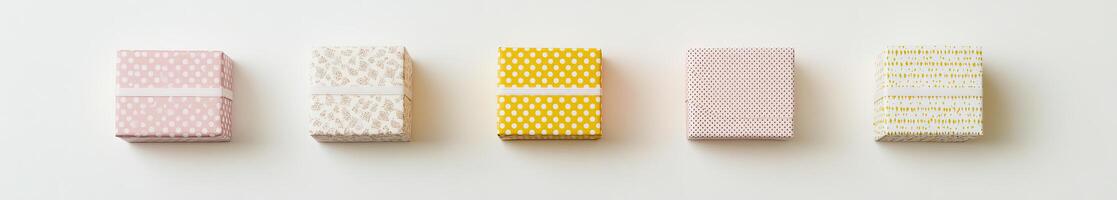 Four Rectangular Treats, Pastel Hues photo