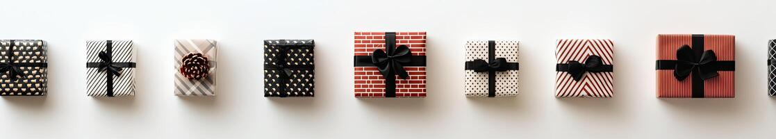 Festive Gift Boxes in Various Patterns photo