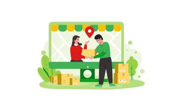 Online Shopping Concept Delivery Service 2D Explainer Animation for E-Commerce Fast Shipping and Parcel Delivery in 4K video