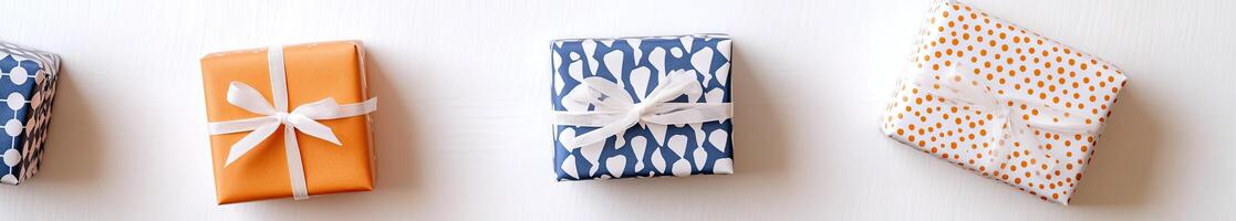 Wrapped Presents in Various Patterns photo