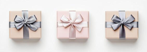 Three elegant gift boxes photo
