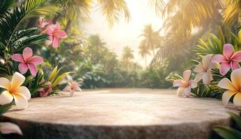 Tropical paradise display podium photo