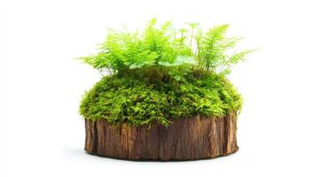 Miniature terrarium with moss and ferns photo