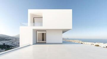Modern, minimalist villa with panoramic ocean views photo