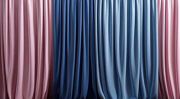 Draped Fabric Panels in Pastel and Darker Hues photo