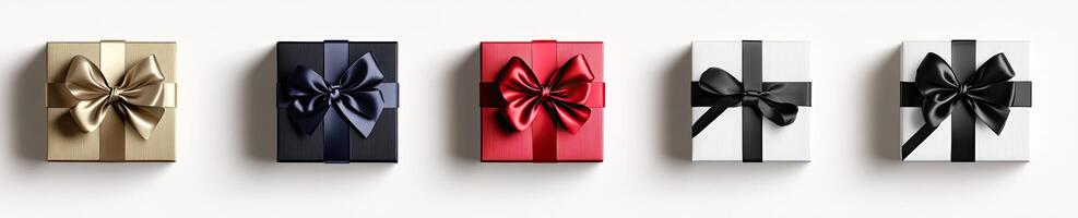 Four Gift Boxes with Ribbons photo