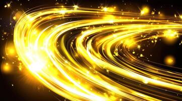 Golden energy swirling in a dynamic circular motion photo