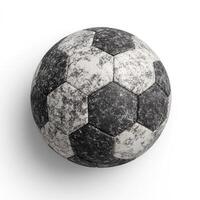 An old soccer ball on a white background photo