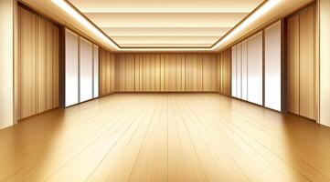 Empty light-filled Japanese room photo