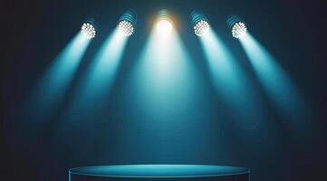 Empty stage lit by spotlights photo