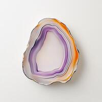 Colorful agate slice, a unique and vibrant natural stone photo