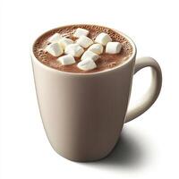 A mug of hot chocolate with marshmallows photo