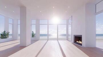 Coastal open-plan living space photo