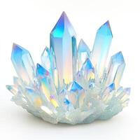 Radiant crystal cluster, iridescent hues photo